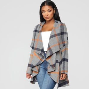 Catch me later plaid coat (grey/ multi)
